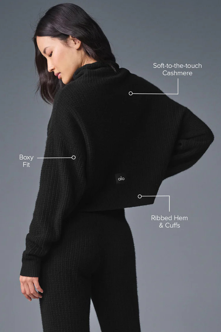 Cashmere Plush Waffle Turtleneck Pullover | Alo Yoga (US)