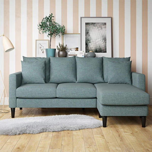 Copper Grove Tournai Reversible Sectional Sofa with Pillows | Bed Bath & Beyond