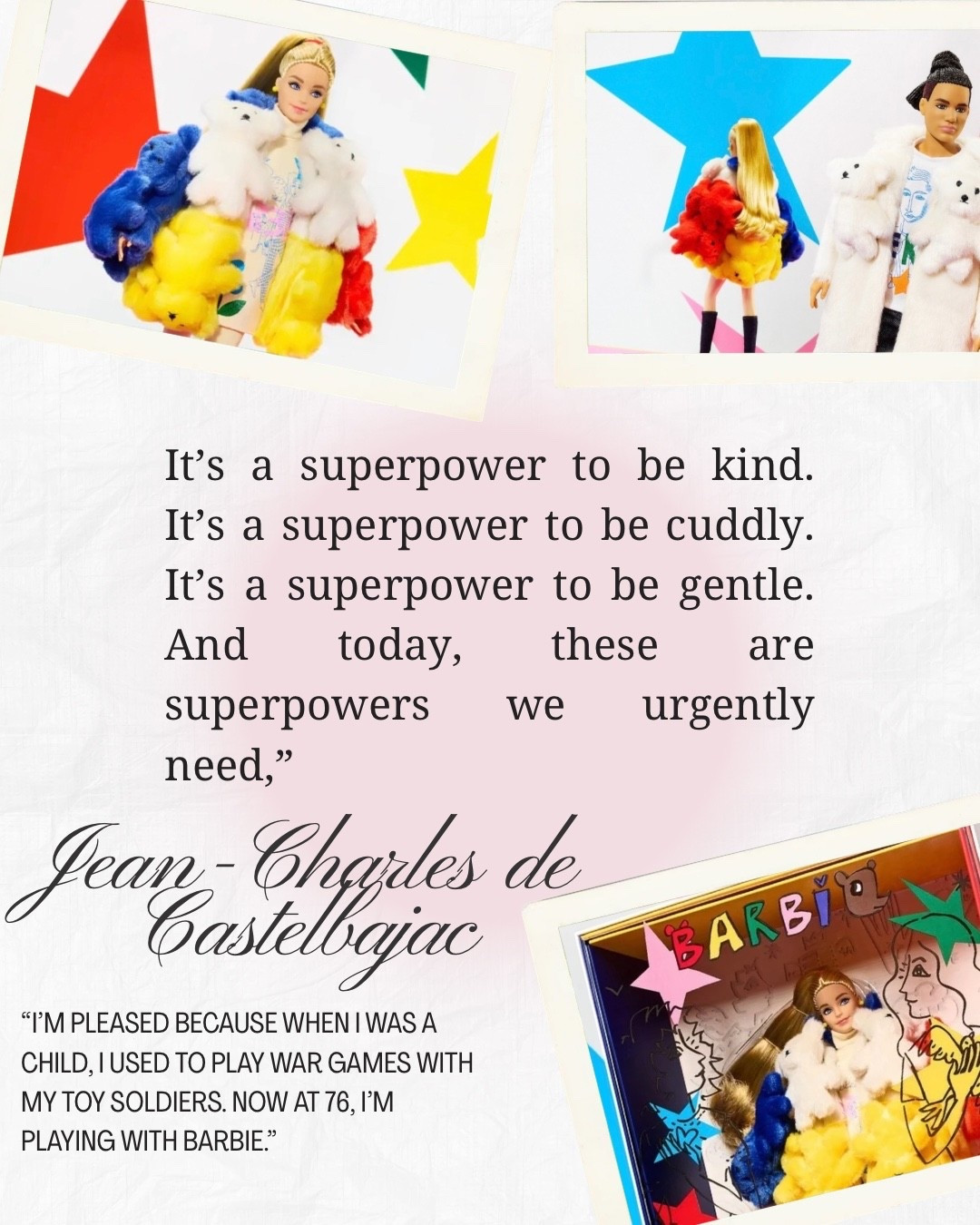 Jean-Charles de Castelbajac Dresses Barbie and Ken in His Iconic Teddy Bear Coat. The Mattel Creations designs will be unveiled Saturday during Paris Fashion Week.

#LTKdayinmylife #LTKmomlife #LTKKids