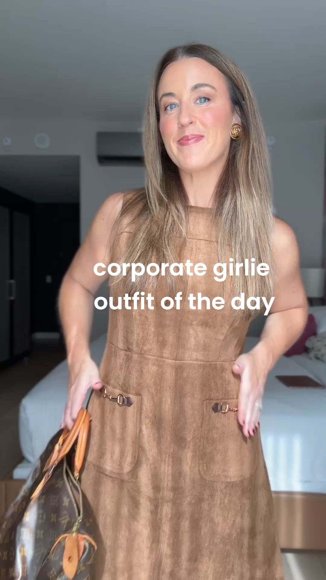 This one is for the corporate girlies looking for work outfits!

This cute little brown suede mini dress is under $100 and gives such Gucci/ Ralph Lauren vibes.

Runs slightly big… still in a M as a size 6

#LTKootd #LTKOver40 #LTKWorkwear