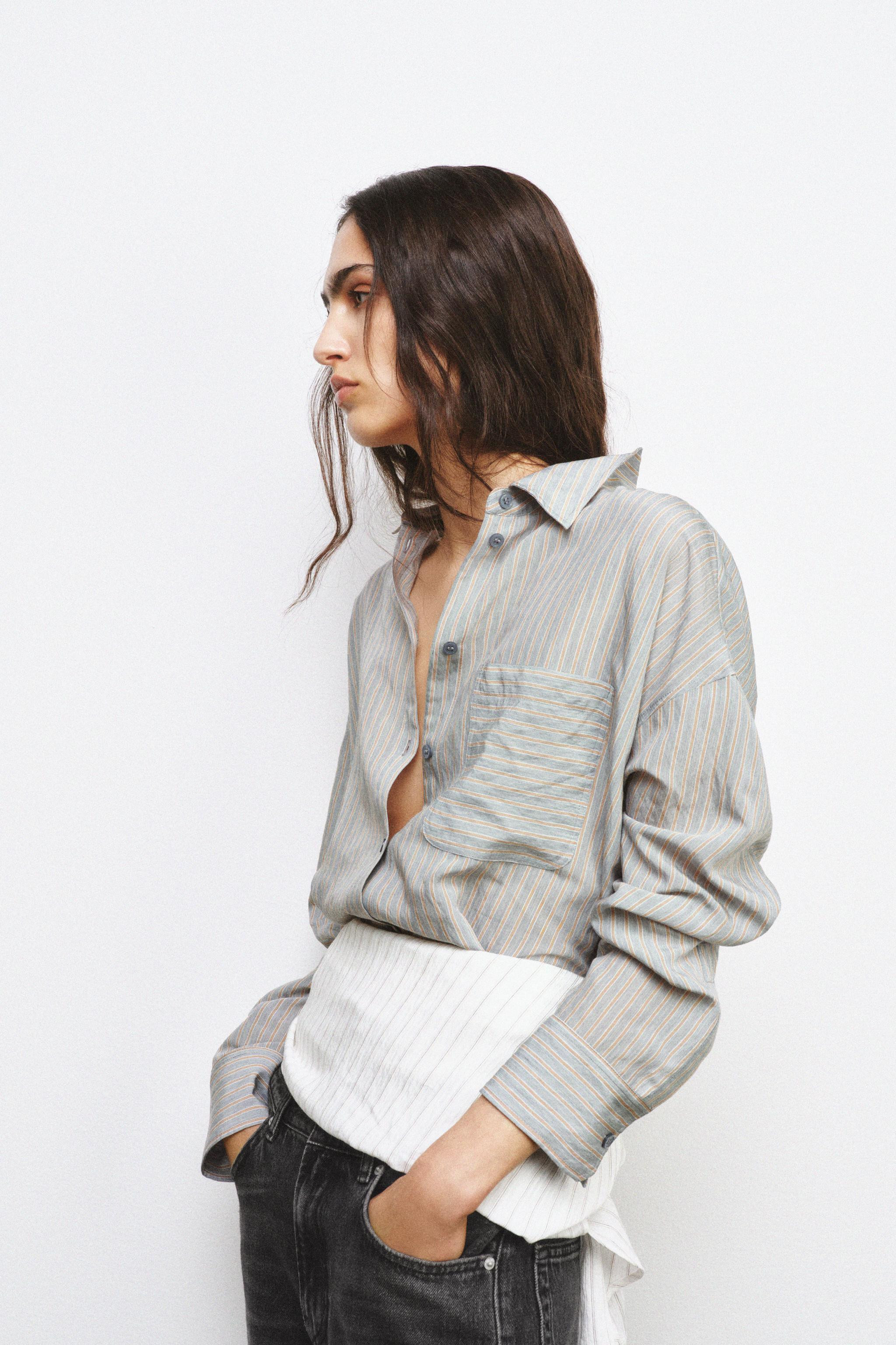 ZW COLLECTION FLOWY STRIPED SHIRT | Zara Canada
