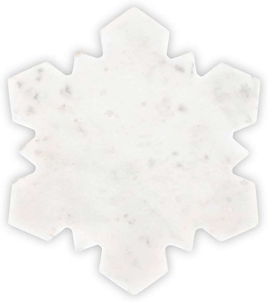 Santa Barbara Design Studio White Marble Snowflake Shaped Charcuterie Cheese Tray, 12.5" x 11" | Amazon (US)