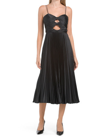Afra Pleated Cut Out Front Dress | TJ Maxx