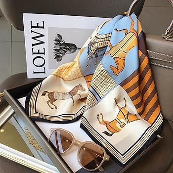 100% mulberry silk neckband 27.5 "x 27.5" square satin women's headscarf, silk scarf | Amazon (US)