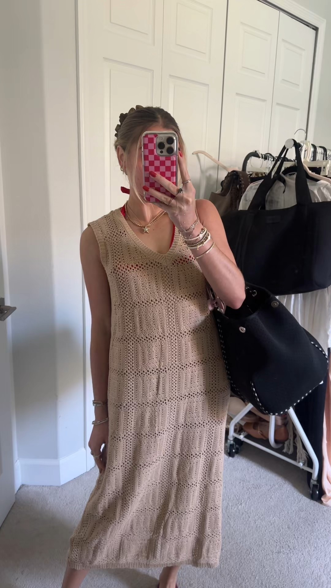 Amazon size small Fisoew Womens Crochet Sleeveless Dress Casual Summer V Neck Boho Knit Cover Up Beach Vacation Midi Tank Dresses. My bikini is also from Amazon. My sunglasses are from SOJOS my code is is SLOANESJ

#LTKSaleAlert #LTKFindsUnder50 #LTKSwim