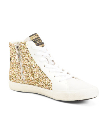 Suede And Glitter High Top Sneakers (big Kid) | Shoes | Marshalls | Marshalls