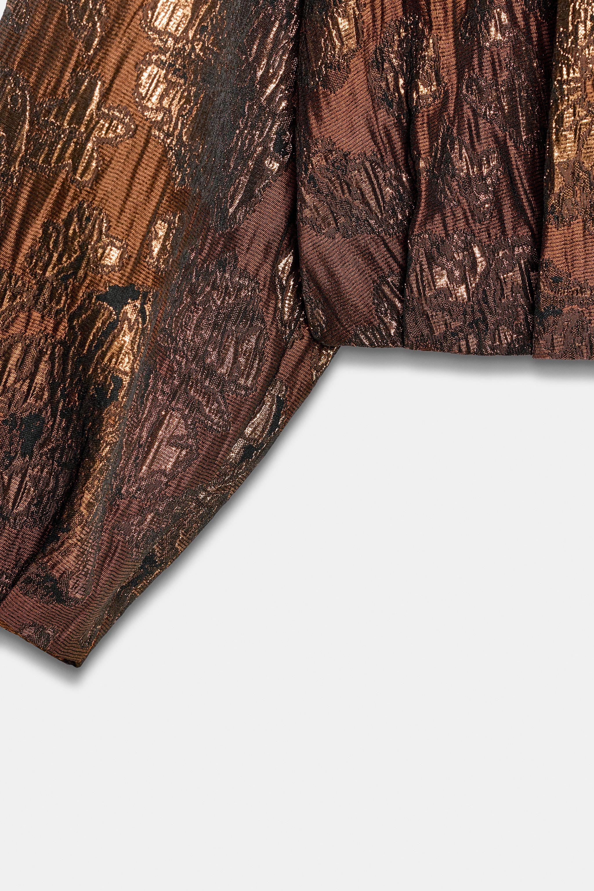 SHINY JACQUARD BOMBER JACKET | Zara US