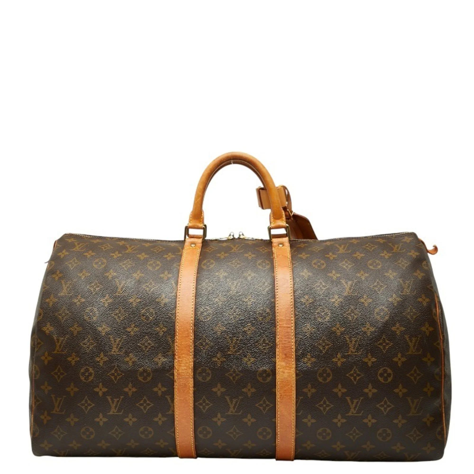 Pre-Owned Louis Vuitton Monogram Keepall 55 Boston Bag/Travel Bag M41424 Brown... (Good) | Walmart (US)