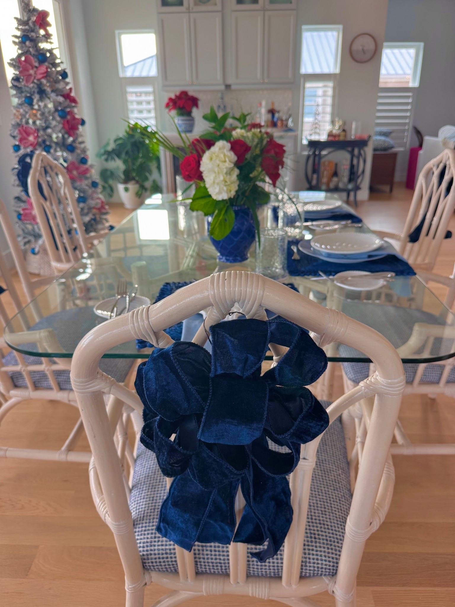These premade Velvet ribbons are an elegant way to decorate Chairs or Counter Stools for the Holidays- they come in several colors

#LTKHoliday #LTKHome #LTKSeasonal