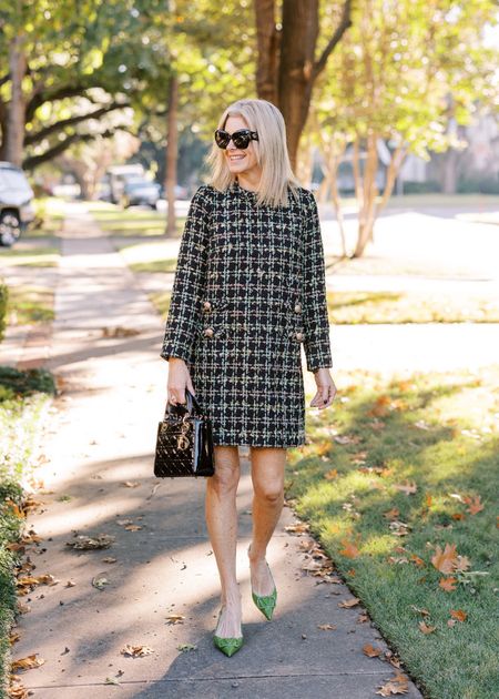 In love with these tweed dress for late fall! Perfect for a luncheon, work meeting, holiday party, etc. size S  

#LTKstyletip #LTKworkwear #LTKSeasonal