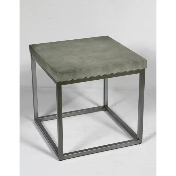 Emerald Home Onyx Aged Concrete and Brushed Nickel End Table with Rustic Concrete Look Top And Mo... | Walmart (US)