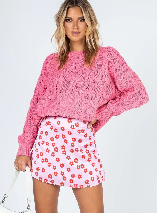 Anaya Oversized Sweater Pink | Princess Polly US