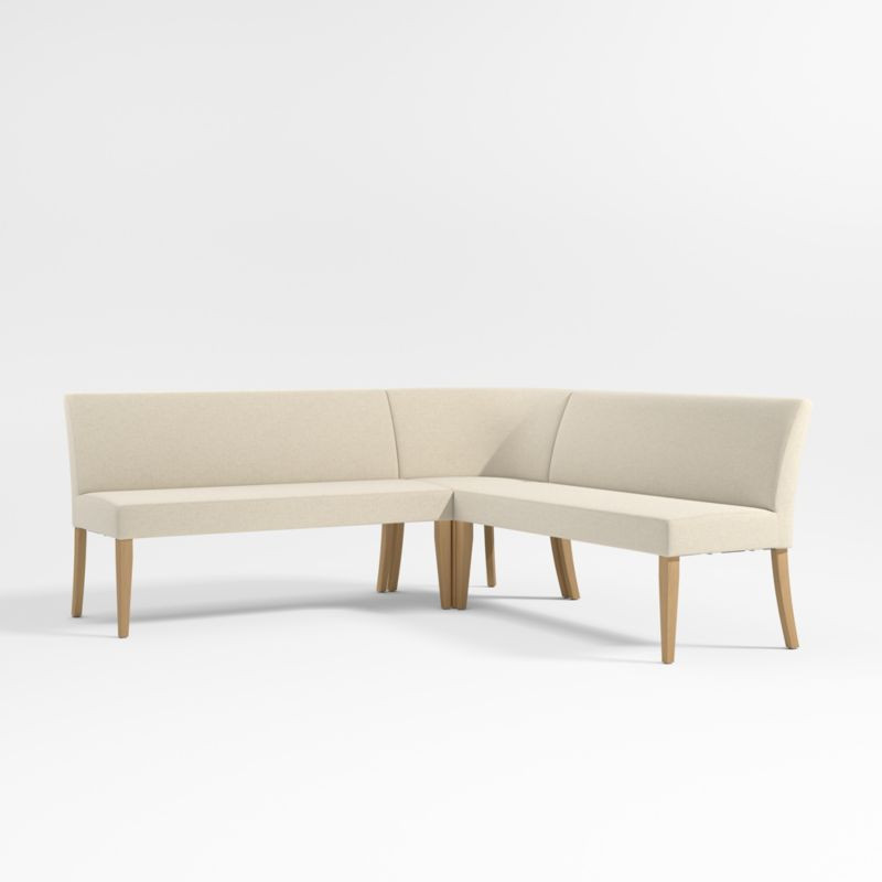 Lowe Ivory Double L-Shaped Dining Banquette + Reviews | Crate & Barrel | Crate & Barrel