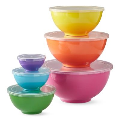 Flour Shop Melamine Mixing Bowls with Lids, Set of 6 | Williams-Sonoma