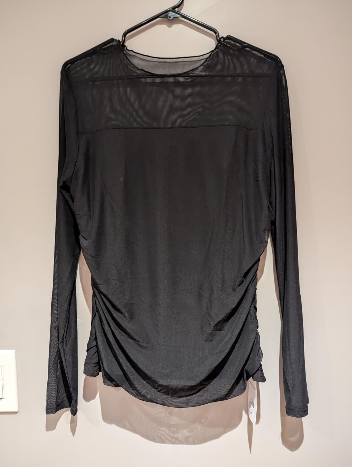 XIEERDUO Women's Sexy Sheer Long Sleeve Tops Crew Neck Mesh Ruched Going Out Shirts Blouse Date N... | Amazon (US)