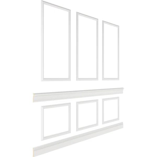 94 1/2"L Ashford Square Panel Stacked Wall Wainscot Paneling Kit | Wayfair Professional