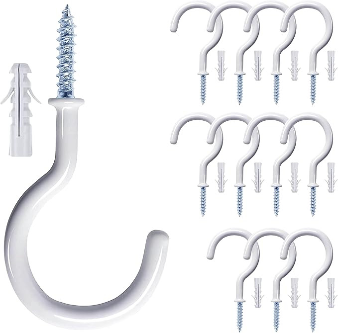 12 Pcs Ceiling Hooks for Hanging Plants - 2.9 inches Plant Hooks Heavy Duty,Hanging Hooks for Cup... | Amazon (US)