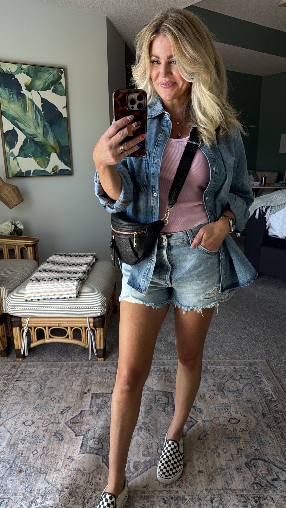 I LOVE these denim shorts and wear them all the time!! Great length and I sized up two sizes for a looser fit. Also, this denim shirt is perfection. 😍😍

#LTKootd #LTKOver40
