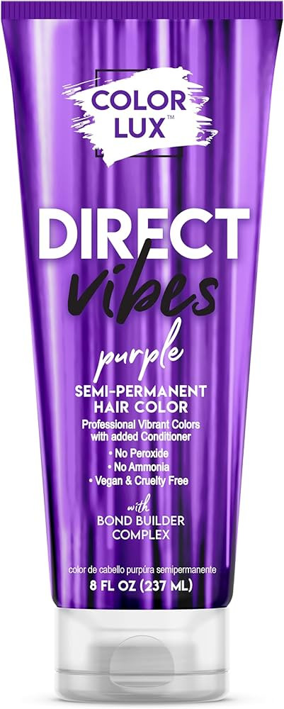 Direct Vibes Semi-Permanent Hair Color, Purple, Vibrant & Long-Lasting Shade, Ammonia-Free, Vegan... | Amazon (US)