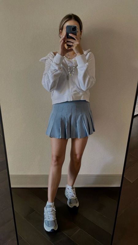 Tennis Skirt Size Small // Hoodie Size Medium // Spring Outfit 

#LTKStyleTip #LTKShoeCrush