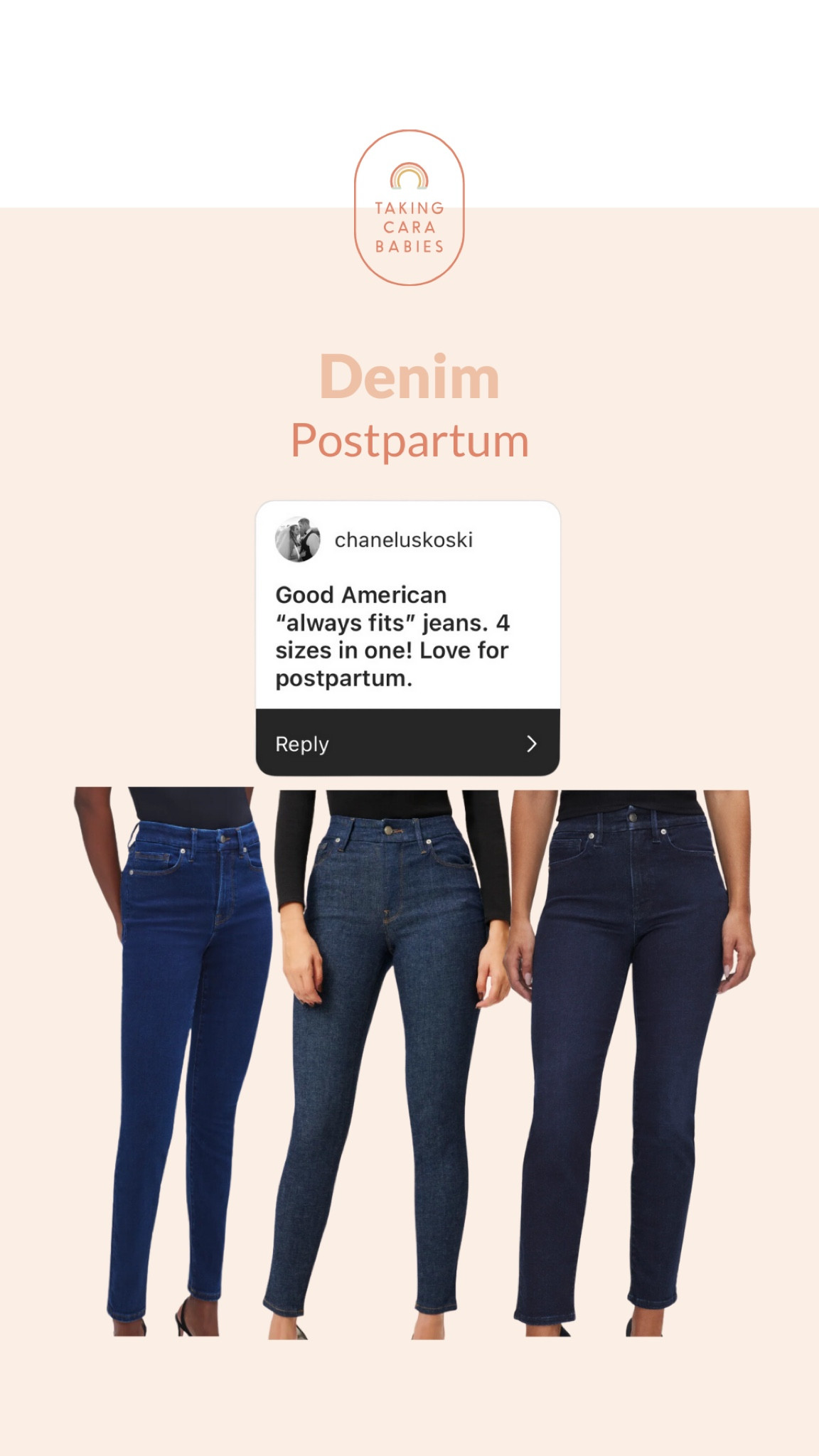 Jeans for the postpartum mom. 

#LTKstyletip #LTKbump #LTKbaby