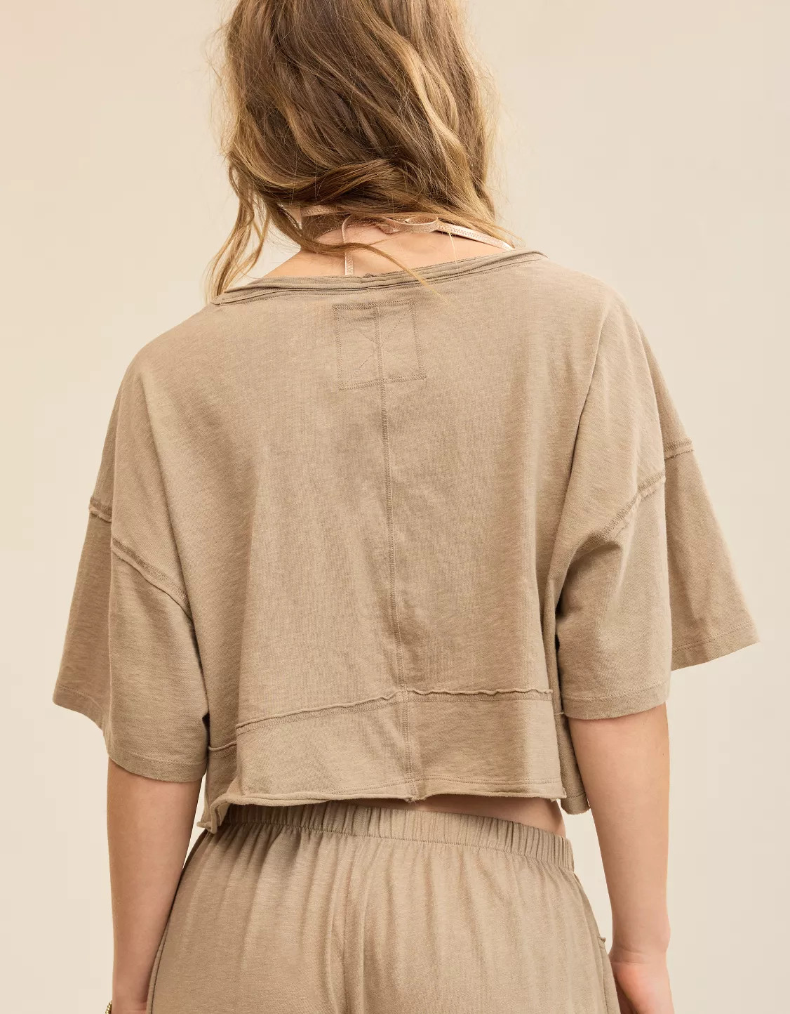 Aerie Happiest Cropped V Neck T-Shirt | Aerie