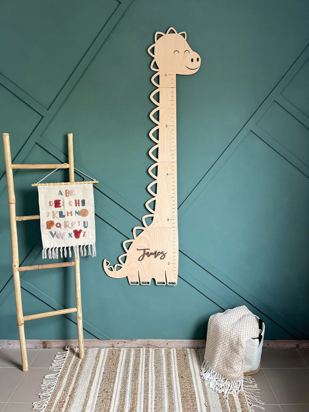 Dinosaur Growth Chart Personalized Growth Chart Wooden Nursery - Etsy | Etsy (US)