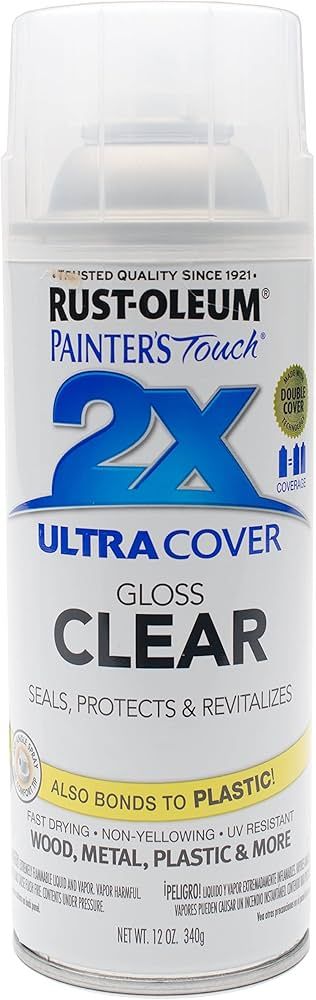 Rust-Oleum 249117 Painter's Touch 2X Ultra Cover Spray Paint, 12 oz, Gloss Clear | Amazon (US)