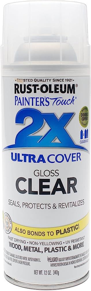 Rust-Oleum 249117 Painter's Touch 2X Ultra Cover Spray Paint, 12 oz, Gloss Clear | Amazon (US)