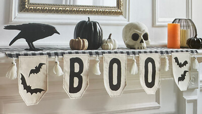 Cynthia Rowley Mantle Scarf Halloween Boo Bat 84" Mantle Scarf NWT  | eBay | eBay US