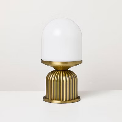 Brass Fluted and Frosted Glass Accent Table Lamp Brass/White - Hearth & Hand™ with Magnolia | Target