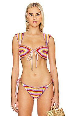 Capittana Lucy Crochet Bikini Top in Multicolor from Revolve.com | Revolve Clothing (Global)
