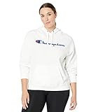 Champion Women's Poweblend Hoodie Size, White Script (Retired), 1X Plus | Amazon (US)