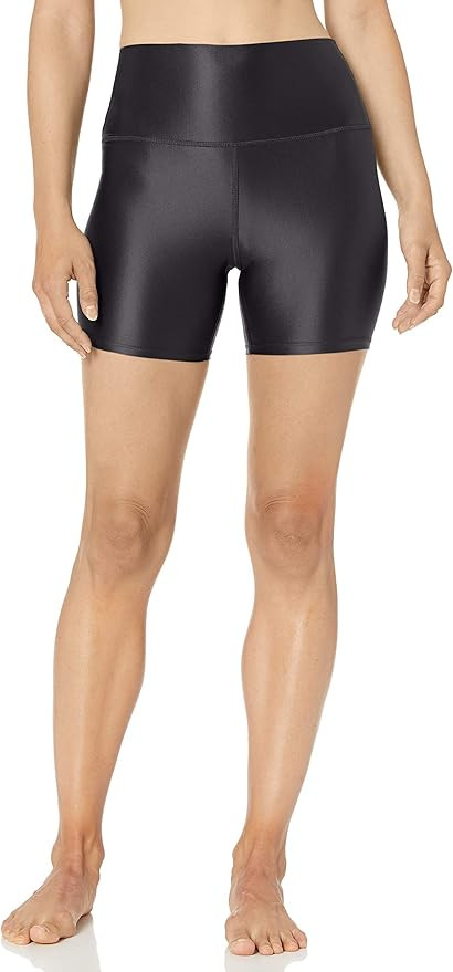Amazon Brand - Core 10 Women's Icon Series Liquid Shine High Waist Yoga Short – 5” | Amazon (US)
