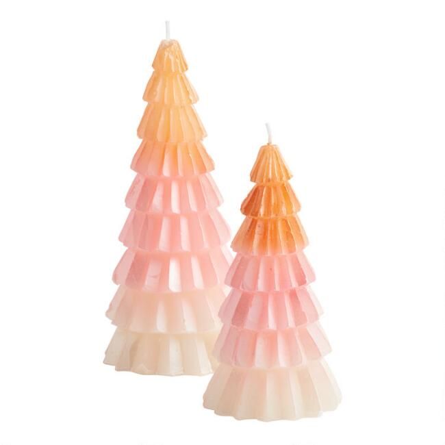 Metallic Pink Ombre Christmas Tree Candle | World Market