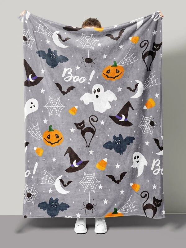 1pc Halloween Ghost & Hat Print Blanket
   SKU: sh2208096232089039      
          (7 Reviews)
  ... | SHEIN