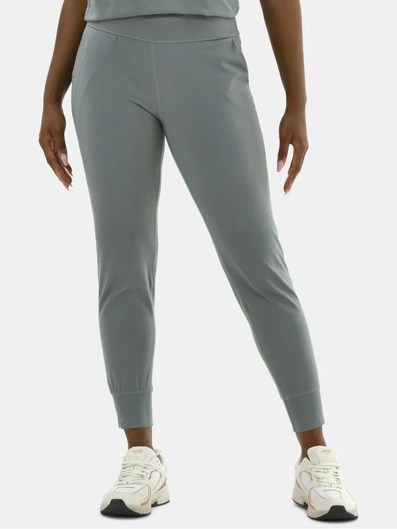 Avia Women's and Women's Plus SoftSculpt High-Rise Joggers with Side Pockets, 28" Inseam, Sizes X... | Walmart (US)
