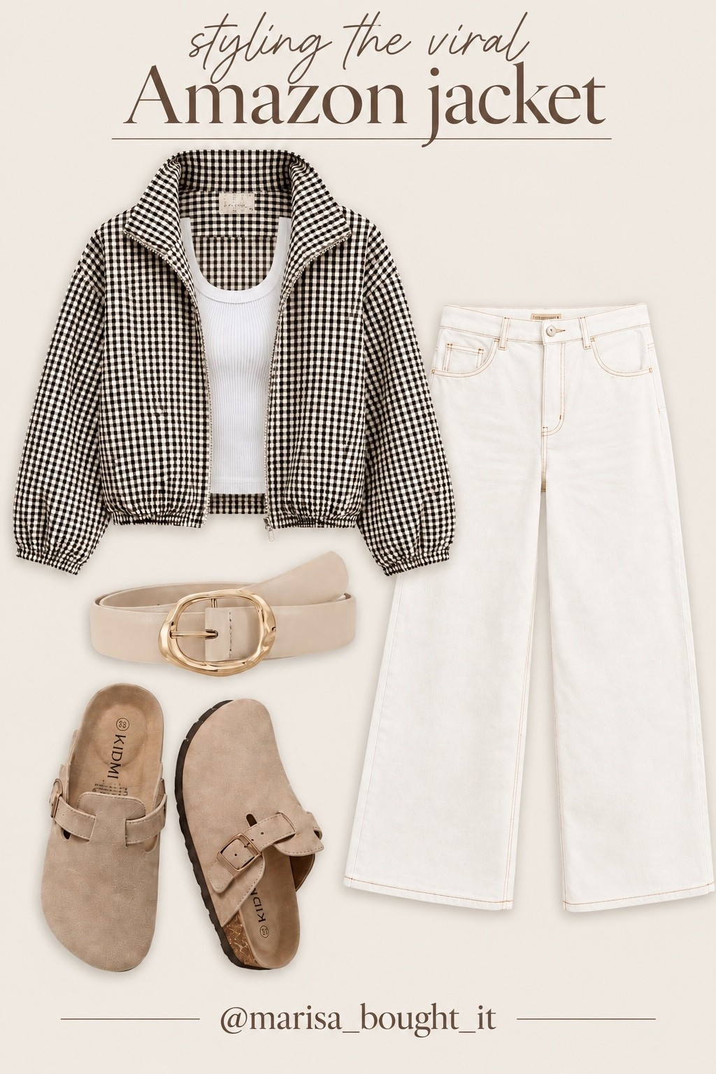 Styling the viral Amazon jacket 🤎

This whole neutral fall look is SO good! The viral checkered jacket paired with a simple white tank, horseshoe jeans, neutral belt + comfy clogs makes the easiest everyday fall outfit. 

#amazonfashion #amazonfinds #amazonstyle #amazonoutfit #amazonmusthaves #fallfashion #falloutfit #fallstyle #neutralstyle #neutraloutfit #affordablefashion #outfitinspo #ltkfashion #ltkunder100 #LTKFinds #LTKStyleTip