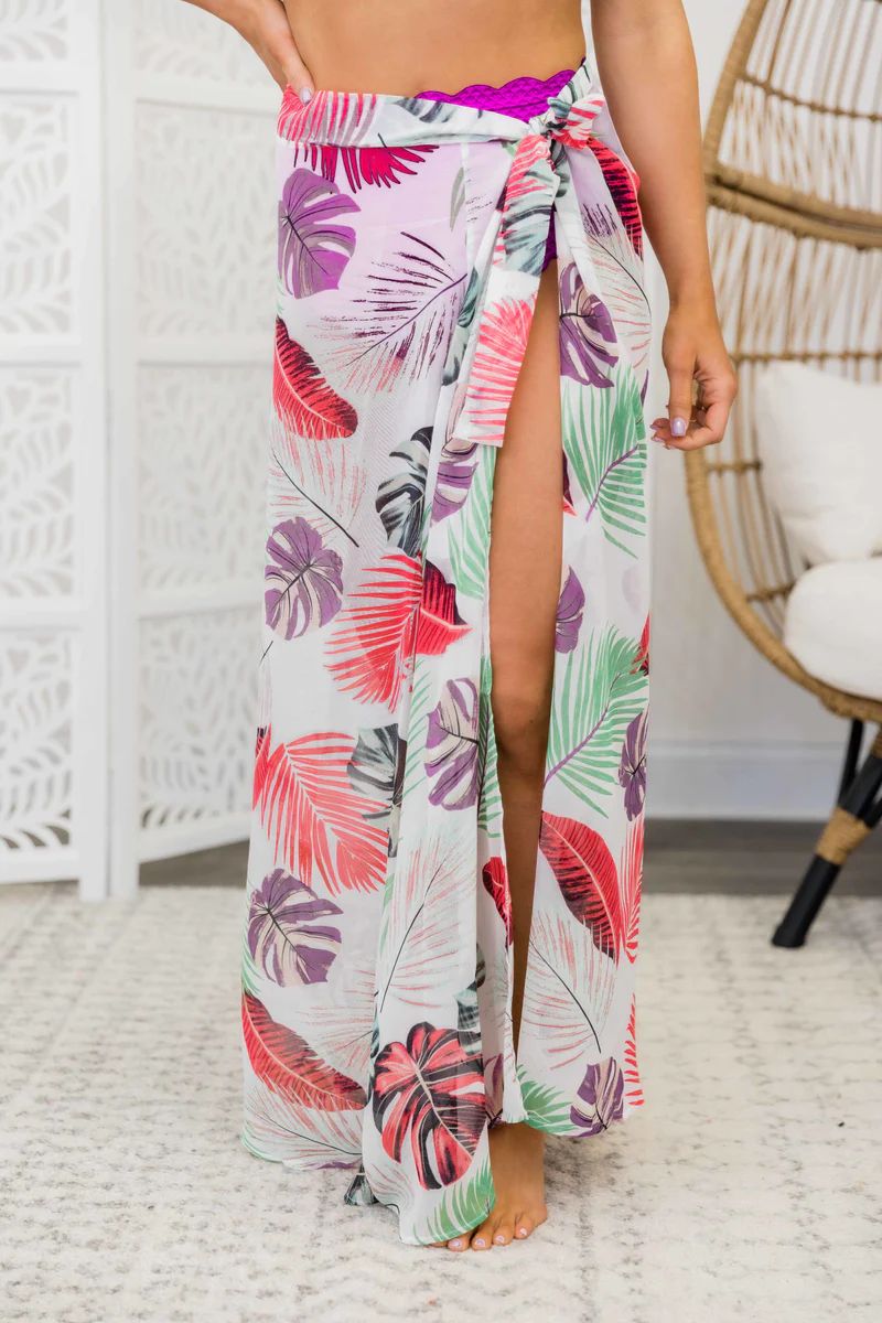 Tropic Like It's Hot Printed Sarong | The Pink Lily Boutique