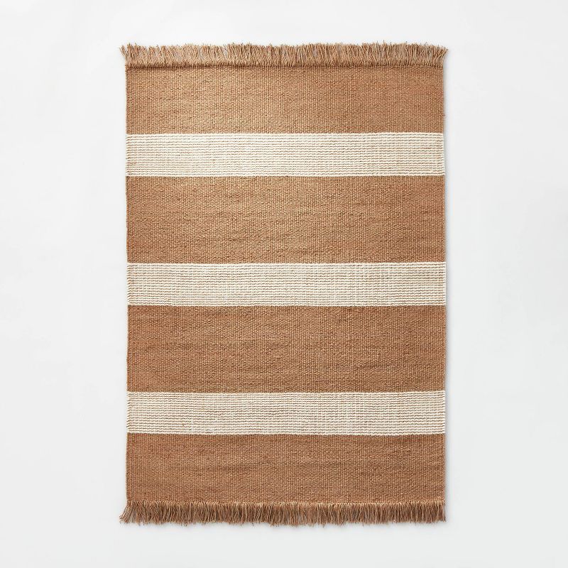 Highland Hand Woven Striped Jute/Wool Area Rug Tan - Threshold™ designed with Studio McGee | Target