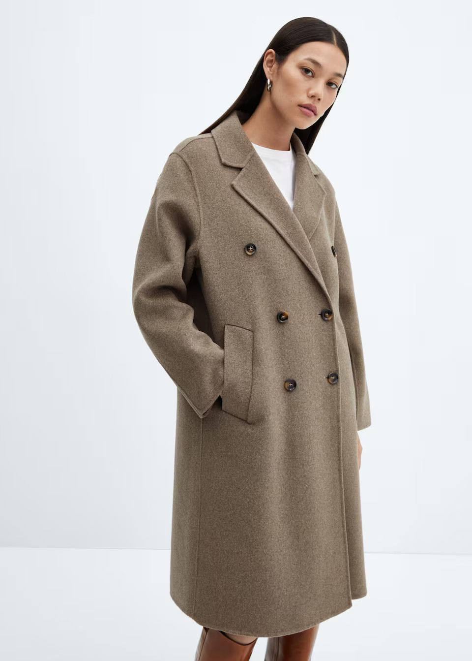 Handmade oversized wool coat | MANGO (US)