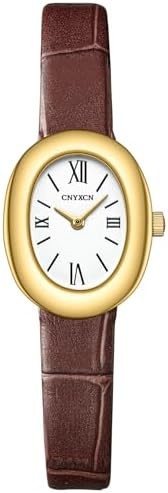 CNYXCN Women's Bracelet Gold Watch - Vintage Elegant Oval Bangle Watch - Gold Jewellery Style Qua... | Amazon (US)