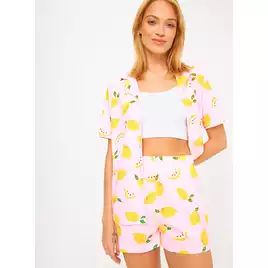 Buy Lemon Print Traditional Short Sleeve Pyjamas L | Pyjamas | Tu | Tu Clothing