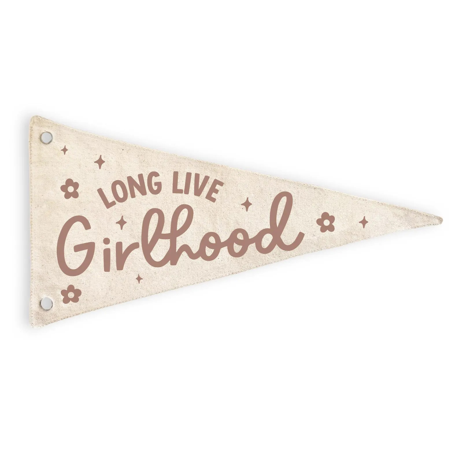 Long Live Girlhood Canvas Pennant Flag | Girls Room Wall Hanging | Minimalist Kids Room Decor | P... | Etsy (US)