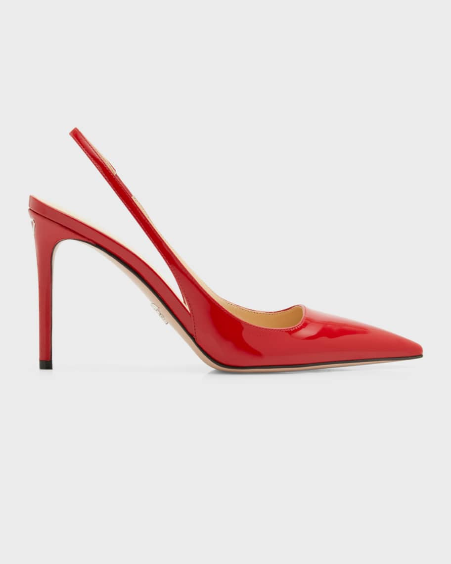 Prada Patent Leather Stiletto Slingback Pumps | Neiman Marcus