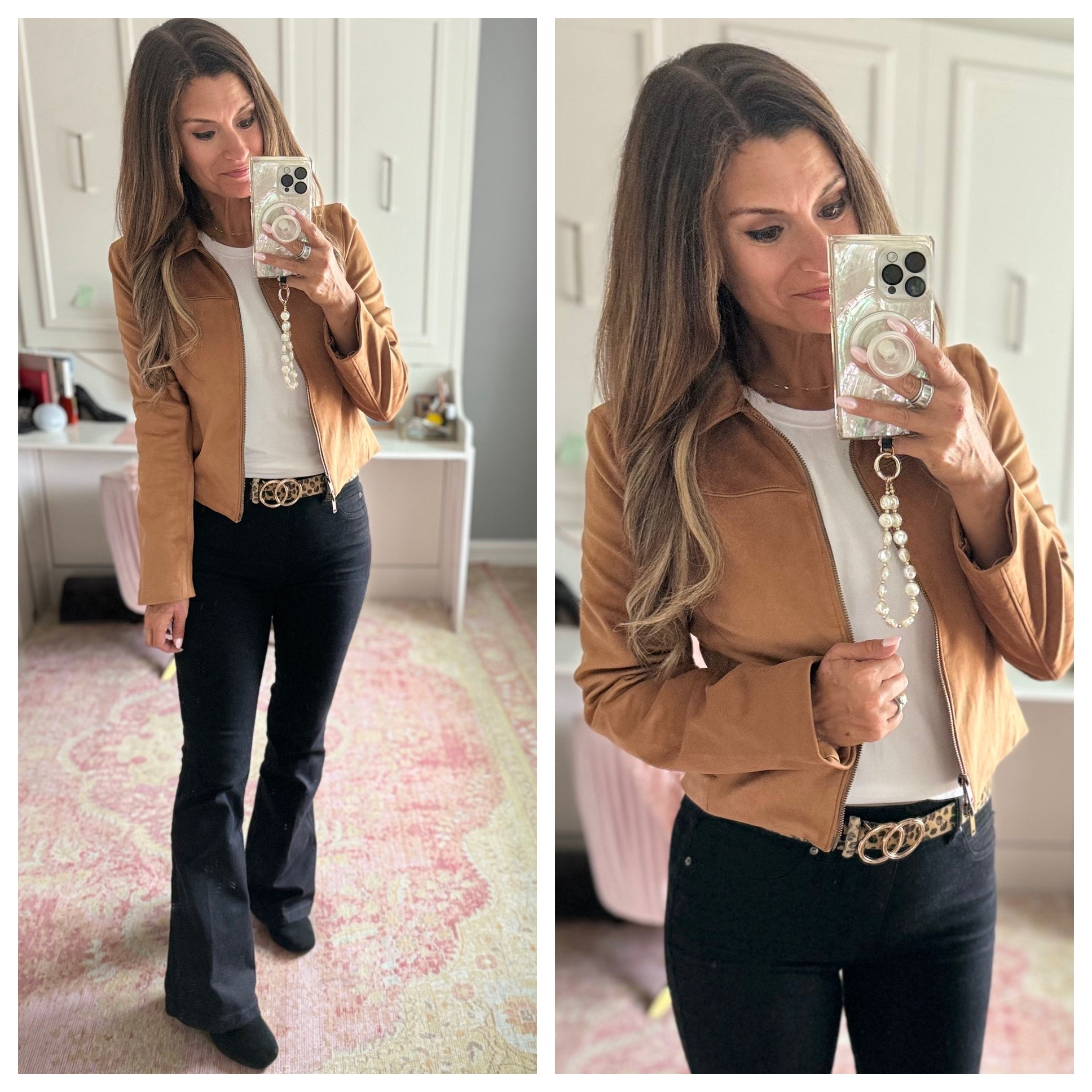 How to style black jeans with a tan jacket and leopard belt for work 

#LTKWorkwear #LTKStyleTip #LTKFindsUnder50