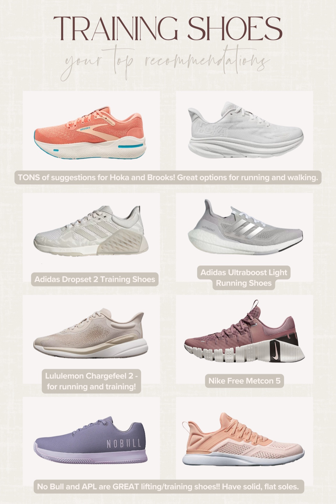 The best shoes for getting in the gym! Curated by you 🫶🏼 