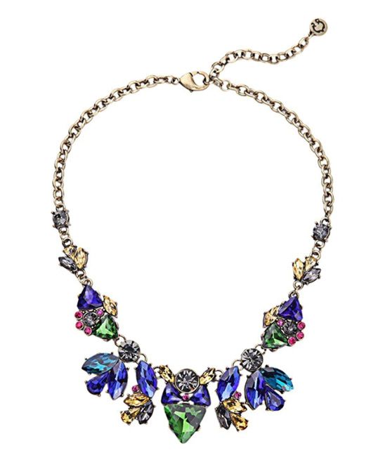Don't AsK Women's Necklaces Multi - Goldtone & Royal Blue Crystal Cluster Statement Necklace | Zulily