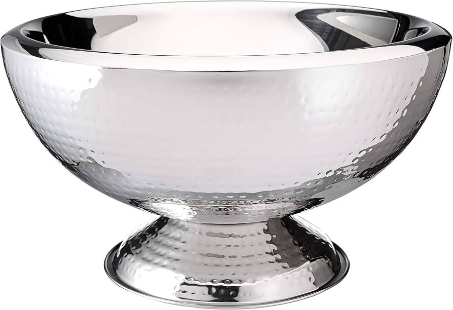 Hammered 3-Gallon Stainless Steel Doublewall Punch Bowl | Amazon (US)