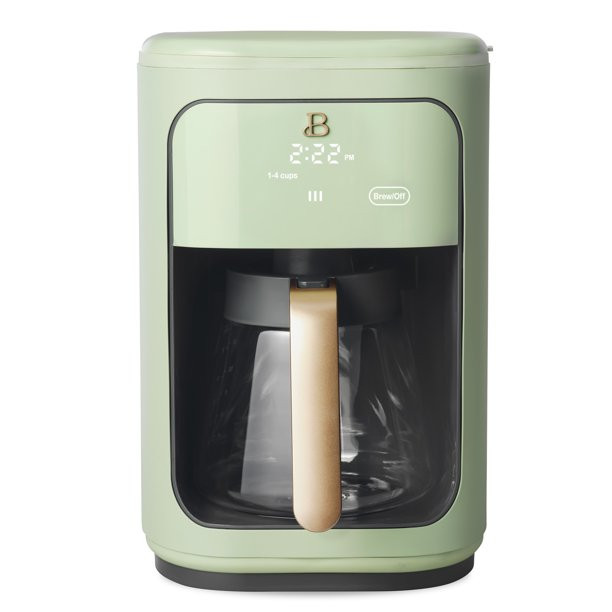Beautiful 14 Cup Programmable Touchscreen Coffee Maker, Sage Green by Drew Barrymore - Walmart.co... | Walmart (US)